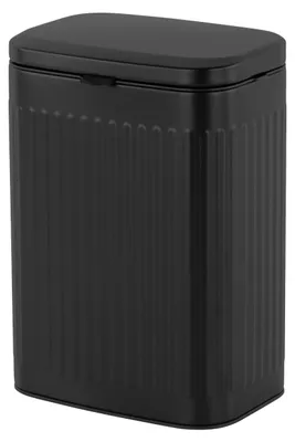 Immagine prodotto di Relaxdays - Cestino da rifiuti a parete, 8 l, da appendere o incollare, con secchiello interno, in metallo, cestino da cucina, cestino da bagno, nero
