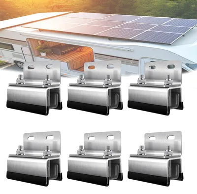 Solarmodul-Halterungsset 6er-Pack Edelstahl für Wohnmobile