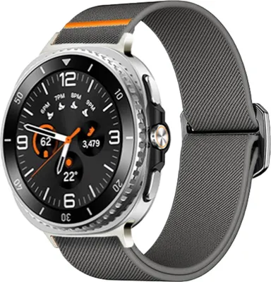 Produktbild von Elastisches Nylon Sport Armband für Samsung Galaxy Watch 8 / 8 Classic mit Schiebeverschluss Grau