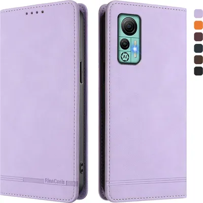 Obrázek produktu pro Pouzdro pro Ulefone Note 14, retroPolyuretankožené flip pouzdro s stojánkem a přihrádkami na karty Fialový