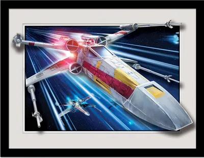 Immagine prodotto di Star Wars - Poster incorniciato "Breakout", "X-Wing" PM8901 (30 cm x 40 cm) (Blu/Grigio/Nero)