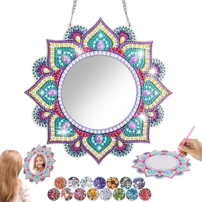 Produktbild von GOLDEN Diamond Painting Wandspiegel Rund Acryl Mandala(DJZ006)