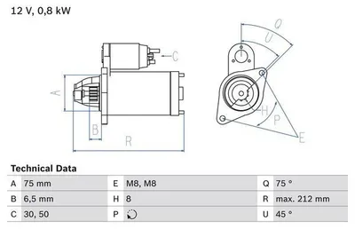 Obrázok produktu pre BOSCH Štartér t a 0 986 014 371 pre SUZUKI Wagon R+ Hatchback (MM) Alto (FF)