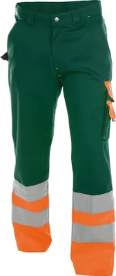 Produktbild von DASSY® Omaha Warnschutzhose FLASCHENGRÜN/NEONORANGE Gr.46 Länge: STANDARD