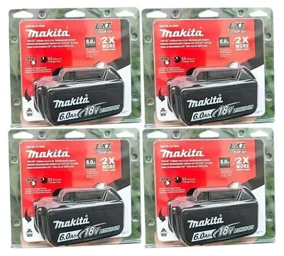 Image de Batterie lithium-ion, capacité de 6000 mAh, indicateur LED, lot de 4 batteries de 6,0 Ah (type DKMT)
