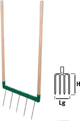 Image de Biogrif NaturOvert 5 dents interchangeables - manches bois  PEFC 100%