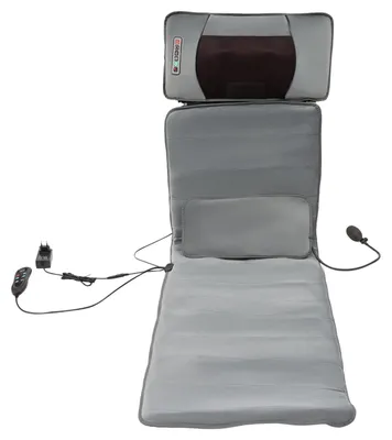 Produktbild von Beheizte Ganzkörper-Massagematte - Elektrische Massageauflage - Taillen-Airbag zur Schmerzlinderung - 9 Modi - 20 Massageköpfe 10 Vibrationsmotoren - EU-Stecker - Grau