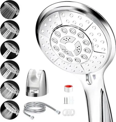 Produktbild von Famanu Handbrause mit 6 Sprühmodi - Chrom