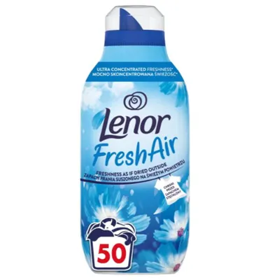 A bottle of Lenor Fresh Air fabric softener.