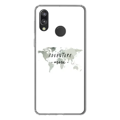 Produktbild von MuchoWow® Handyhülle Schutzhülle Hülle für Huawei P20 Lite (2020) Weltkarte - Grau - Zitate Silikon Softcase Handy Hülle - Kartenhalter