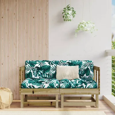 Produktbild von [Home] Ecksofas mit Kissen 2 Stk. Kiefernholz Imprägniert , Neue Mode 2024 im häuslichen Leben
