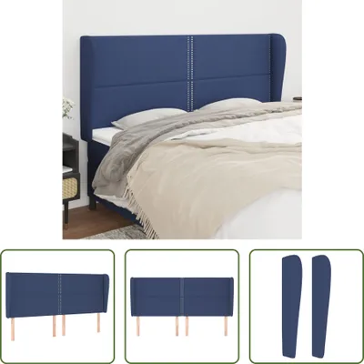 Produktbild von The Living Store Kopfteil mit Ohren Blau 183x23x118/128 cm Stoff
