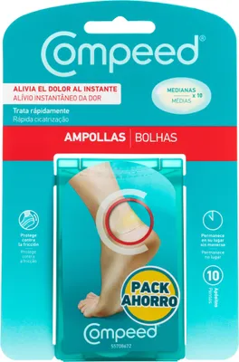 Produktbild von Compeed Ampollas Medianas, 4,2 x 6,8 cm, Oval, Transparent, Weiß, CE, 10 Stück(e)