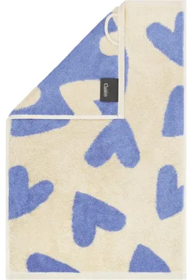 Produktbild von Cawö Gästehandtuch Heart Beats Hearts Capri Blau (30x50 cm)
