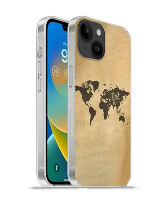 Produktbild von MuchoWow® Handyhülle Schutzhülle Hülle für Apple iPhone 14 - Softcase Weltkarte - Karte - Sprichwörter Silikon Softcase Handy Hülle - Mobiltelefonhülle