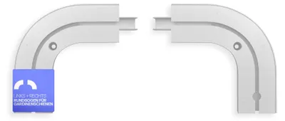 Image de Barre de courbure pour rail de rideau - Blanche - Courbure simple (Lot de 2 pièces pour finition en arc)
