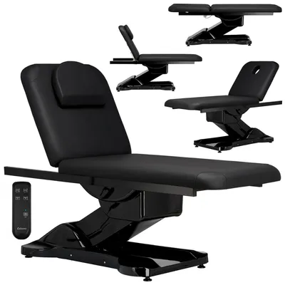 Produktbild von Elektrische Kosmetikliege Massageliege Amaris mit Heizung - 2-motorig, Pedikürestuhl für Kosmetikstudio, KI-generiertes Bild