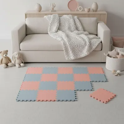 Image de 18 pièces Tapis de jeu pour bébé Tapis puzzle 30x30 Tapis d'éveil Tapis de sol Chambre d'enfant