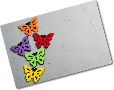 Produktbild von Tulup Glas Herdabdeckplatte - 80x52 cm - Glaskeramikkochfeld-Abdeckung Spritzschutz Glasabdeckplatte - Einteilig - Tiere - Bunte Schmetterlinge - Mehrfarbig
