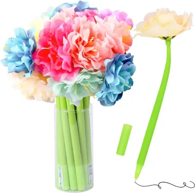 Productafbeelding van Creatieve bloemen pen kunstmatige pioen - Set van 10 - Willekeurige Kleur