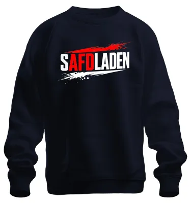 Obrázok produktu pre Tričko s potlačou, kritizujúce politiku strany AfD, s satirickým motívom, sarkastické, modrá farba, veľkosť XL