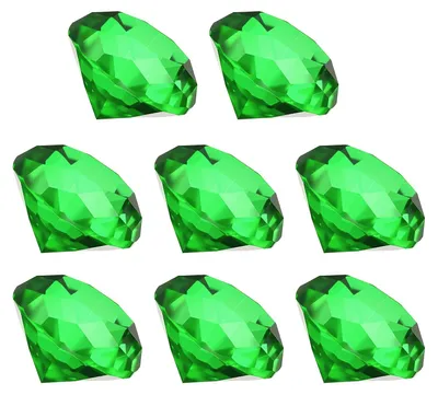 8 Diamantkristall-Briefbeschwerer, 40 mm, grün, Titan-Kristall