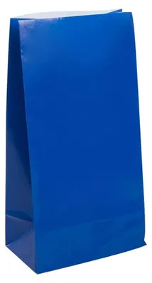 Produktbild von Tüte Papier Uni 25x12x9cm, 12Stk. Royalblau
