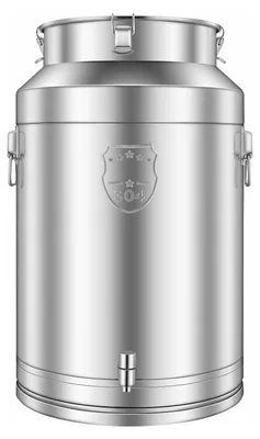 Zdjęcie produktu dla Dzbanek na mleko – pojemnik do przechowywania – pojemność 76 l – stal nierdzewna 304 – hermetyczna silikonowa pokrywka – przeznaczony do kontaktu z żywnością – cylindryczny – srebrny