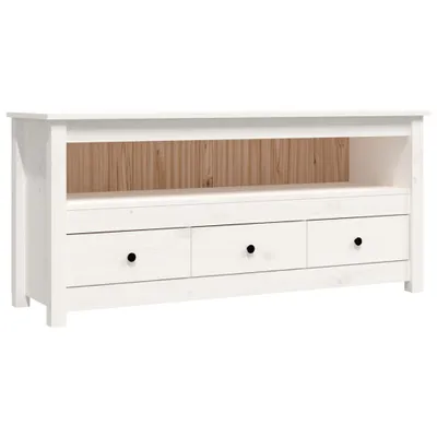 Produktbild von vidaXL TV-Schrank Weiß 114x35x52 cm Massivholz Kiefer