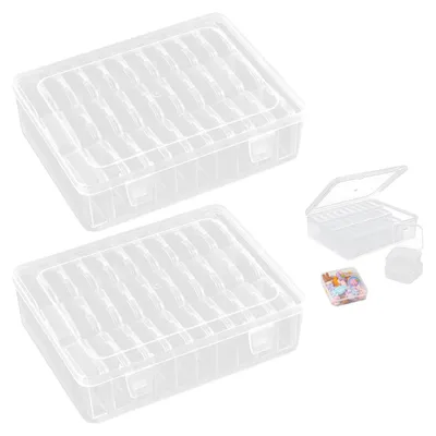 Aufbewahrungsboxen-Set, 60 Stück, 5,5 x 5,5 x 2 cm, transparent
