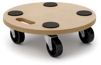 Produktbild von Transportroller 250 kg, 380 mm, rund, MDF Möbelroller, Rollbrett mit 4 Lenkrollen