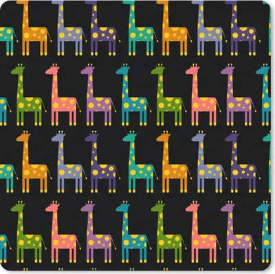 Produktbild von MuchoWow® Mauspad Mousepad Regenbogen - Giraffe - Mädchen - Muster - Kinder 30x30 cm - Mousepads - Maus Mat - Pad - Mausunterlage - Gaming