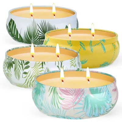 Citronella-Kerzen 4x400 g, 320 Std. Brenndauer, Sojawachs, rauchlos