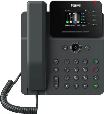 Image de Fanvil V61G, téléphone IP, noir, combiné filaire, info SIP, 4 lignes, 1000 entrées