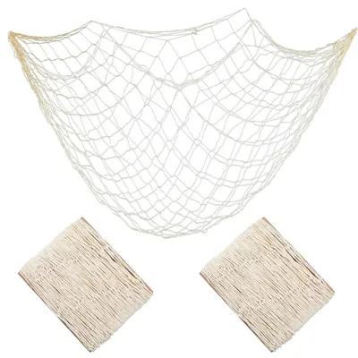 Deko-Fischernetz 2er-Set, 150 x 100 cm, Baumwolle, Jute-Optik