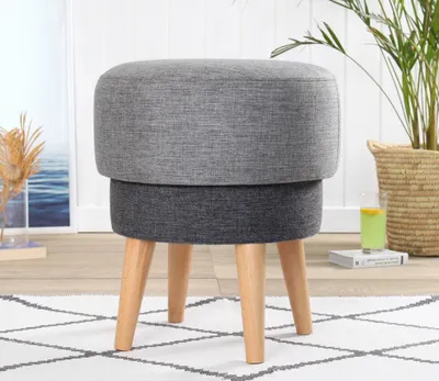 Image de Hanah Home, Giovas - Grey, pouf, 100 % LIN, gris, 47 x 47 x 51 cm