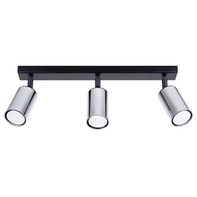 Immagine prodotto di Lampada da soffitto WINX 3 nero/cromo 3xGU10 10W acciaio 18.5x6x45cm Sollux Lighting
