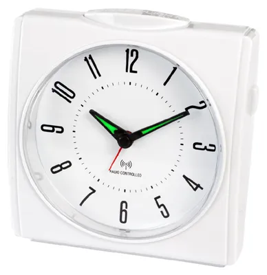 Produktbild von XXL Funk-Wecker analog mit DCF77 – große Anzeige, Snooze & Beleuchtung, weiß