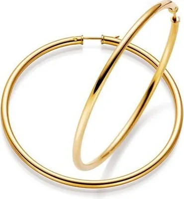 Produktbild von Paar XL Creolen 65mm große Ohrringe Ohrschmuck aus 585 Gold Gelbgold für Damen