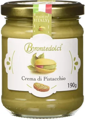 Produktbild von 2x Brontedolci Crema Spalmabile di Pistacchio Streichfähige Pistaziencreme 190g in Glas aus Sizilien mit 40,5% Pistazie