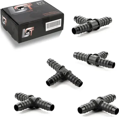 Produktbild von 5x T-Verbinder T-Stück Bewässerungssystem Tropfbewässerung PE-Rohr Ø 12 mm