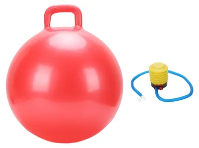 Produktbild von Sit-On-Hüpfball, rot, verdicktes PVC, aufblasbare Übung mit Griffpumpe für drinnen und draußen