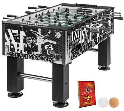 Produktbild von Tischkicker Basic Pro vormontiert 4 Dekorvarianten schadstoff inkl DVD + Bälle Kicker-Tisch Tischfussball 07 pro-Serie Platinum