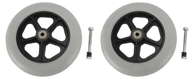 Image de 2 roues larges de 20 cm pour fauteuil roulant, pièces de rechange pour
fauteuils roulants électriques, gris