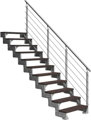 Produktbild von Dolle Außentreppe Gardentop 198-242cm Geschosshöhe mit Trimax dunkelbraun 80cm breit mit Prova-Geländer