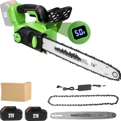 Produktbild von Kettensäge, bürstenloser Motor, automatische Schmierung, 2 Batterien