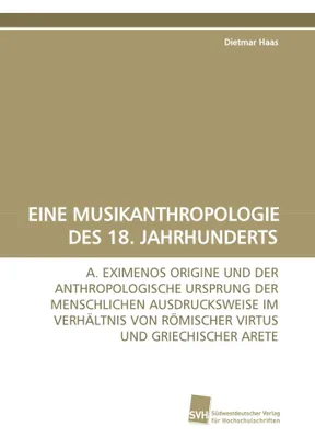 Produktbild von Eine Musikanthropologie Des 18. Jahrhunderts