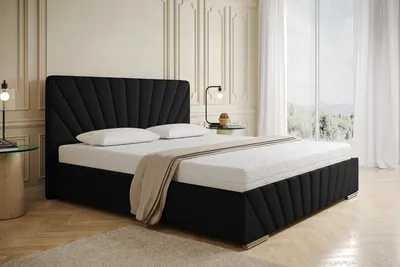 Produktbild von Polsterbett RAY - Komfortbett mit Stauraum, Doppelbett, Schwarz, 180x200cm, Bett ohne Matratze