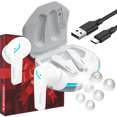 Lenovo GM2 Pro In-Ear-Kopfhörer mit Bluetooth 5.3 und Ladeetui, Weiß