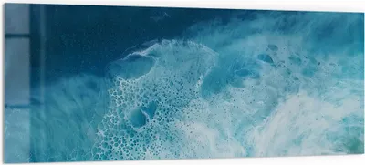Produktbild von DEQORI Küchenrückwand Glas 125x50 cm 'Meeresflüstern' Spritzschutz Bad Rückwand Küche